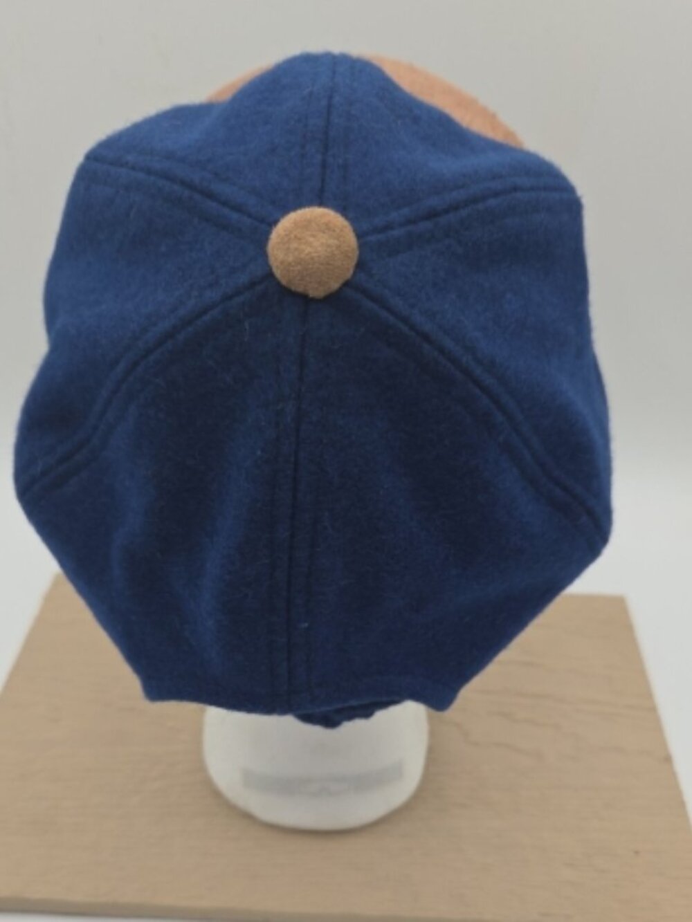 Navy Wool‑Blend Cap with Suede Brim - Picture 4 of 8